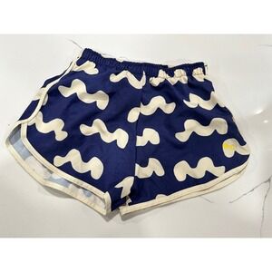 BOBO CHOSE Navy Blue & Cream‎ Wave Print Kids Shorts Swim - Size 8-9 Years